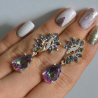 Срібні сережки з золотими вставками