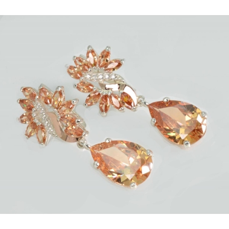 Серебряные серьги с золотыми вставками