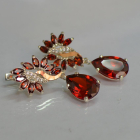 Срібні сережки з золотими вставками