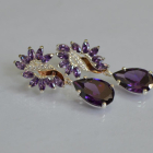 Срібні сережки з золотими вставками