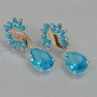 Срібні сережки з золотими вставками