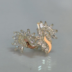 Срібні сережки з золотими вставками