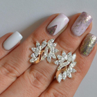 Срібні сережки з золотими вставками