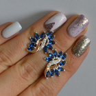 Срібні сережки з золотими вставками