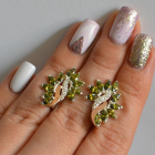 Срібні сережки з золотими вставками