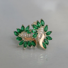 Срібні сережки з золотими вставками