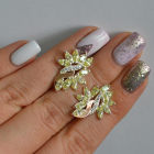 Срібні сережки з золотими вставками