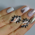 Срібні сережки з золотими вставками