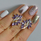 Срібні сережки з золотими вставками