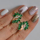 Срібні сережки з золотими вставками