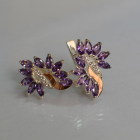 Срібні сережки з золотими вставками