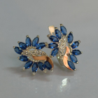 Срібні сережки з золотими вставками