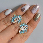 Срібні сережки з золотими вставками