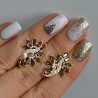 Срібні сережки з золотими вставками