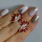 Срібні сережки з золотими вставками