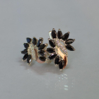 Срібні сережки з золотими вставками