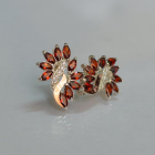 Срібні сережки з золотими вставками