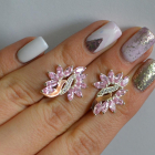 Срібні сережки з золотими вставками