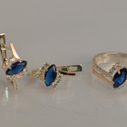 Срібний набір з золотими пластинами