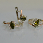 Срібний набір з золотими пластинами