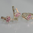 Срібний набір з золотими пластинами