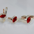 Срібний набір з золотими пластинами