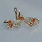 Срібний набір з золотими пластинами