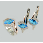 Срібний набір з золотими пластинами