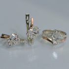 Срібний набір з золотими пластинами