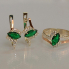 Срібний набір з золотими пластинами