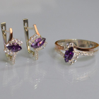 Срібний набір з золотими пластинами