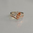 Срібна каблучка з золотими вставками