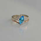 Срібна каблучка з золотими вставками