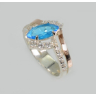 Срібна каблучка з золотими вставками