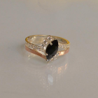 Срібна каблучка з золотими вставками