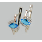 Срібні сережки з золотими вставками