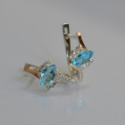 Срібні сережки з золотими вставками