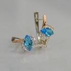 Срібні сережки з золотими вставками