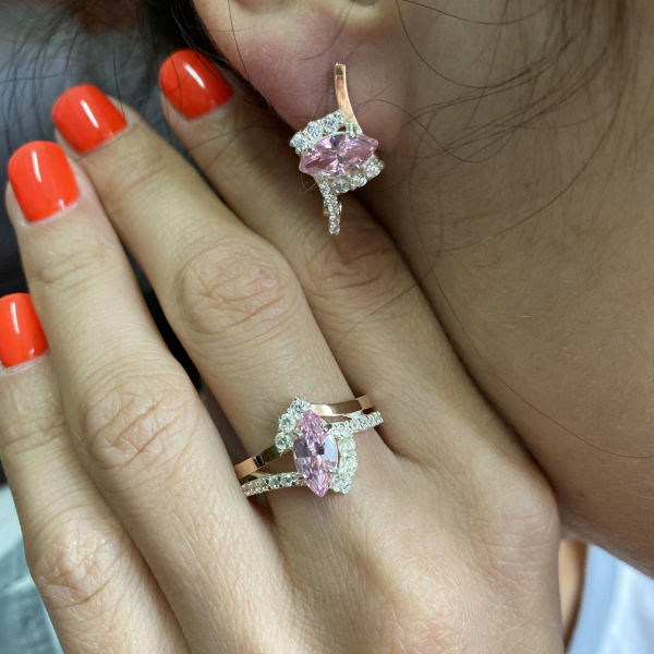 Срібні сережки з золотими вставками