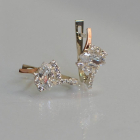 Срібні сережки з золотими вставками