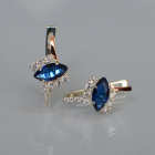 Срібні сережки з золотими вставками