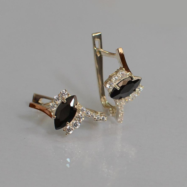 Срібні сережки з золотими вставками