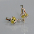 Срібні сережки з золотими вставками