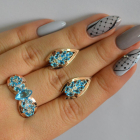 Срібний набір з золотими пластинами