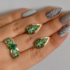 Срібний набір з золотими пластинами