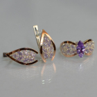 Срібний набір з золотими пластинами