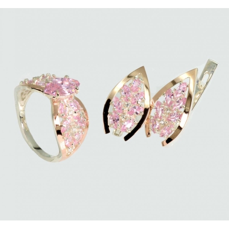 Серебряный набор с золотыми пластинами