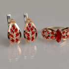 Срібний набір з золотими пластинами