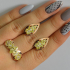 Срібний набір з золотими пластинами