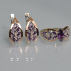 Срібний набір з золотими пластинами